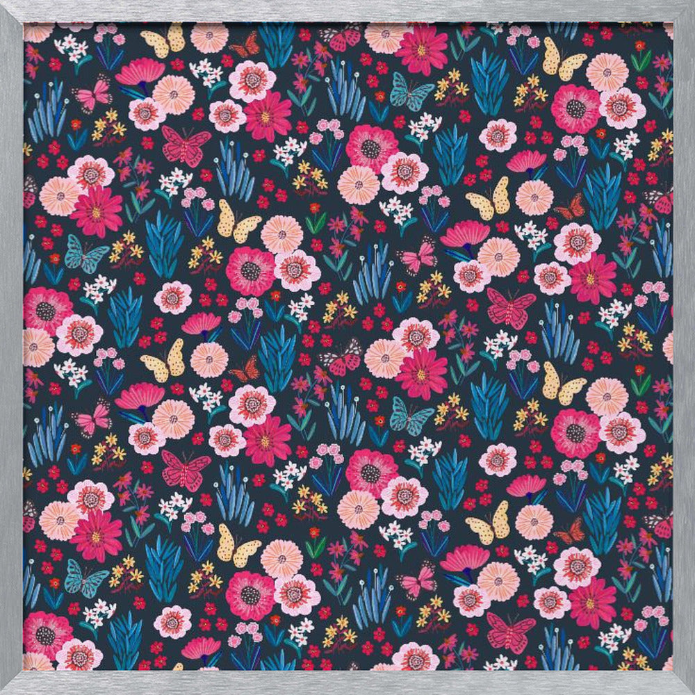 Butterflies & flowers Poster